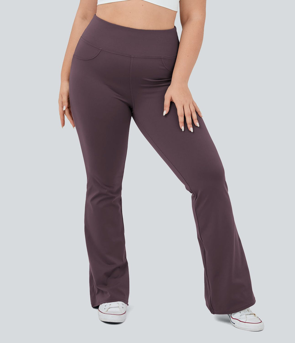 Legging yoga évasé grande taille taille haute DayStretch avec poches
