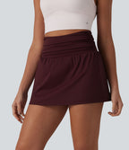 Jupe de tennis SoftlyZero™ Airy mini 2-en-1 gainante froncée taille haute à effet frais InstantCool et poches, protection solaire UPF50+
