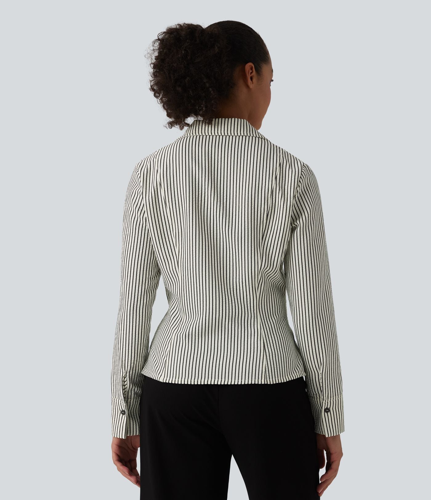 Chemise tailleur manches longues à rayures