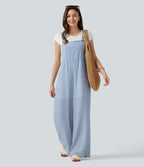 Salopette casual rayée effet lin avec poches