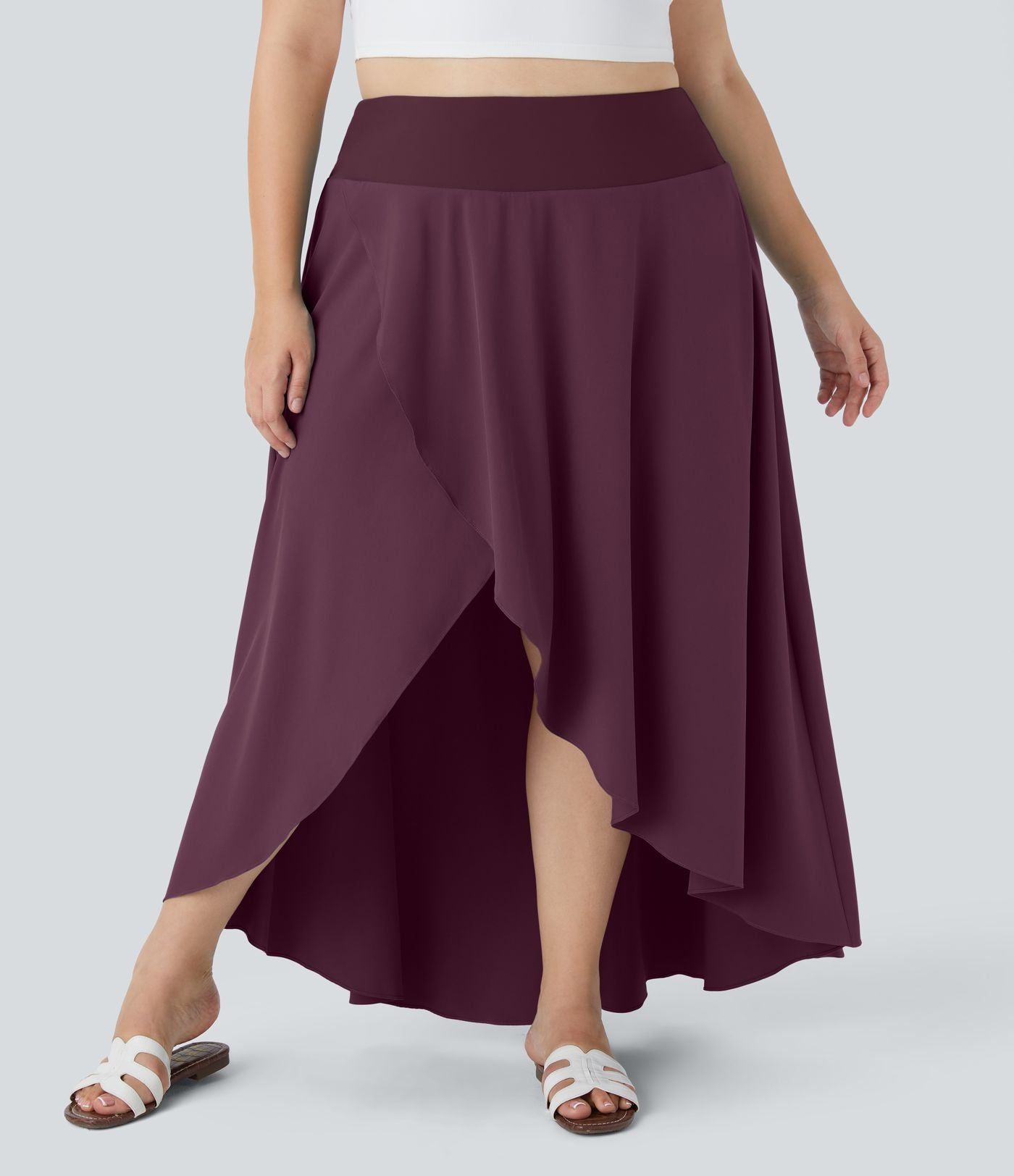 Breezeful™ Taille Haute à Volants 2 en1 Fluide Sèchement Rapide Quotidien Causal Grande Taille