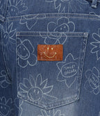 Halara X Smiley® Halara Flex™ Jean large décontracté asymétrique taille basse en lyocell délavé avec poches