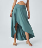 Jupe Longue Casual Breezeful™ Taille Haute à Volants 2en1 Fluide Sèchement Rapide Quotidien Maxi