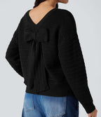 Pull tailleur liens dans le dos manches longues