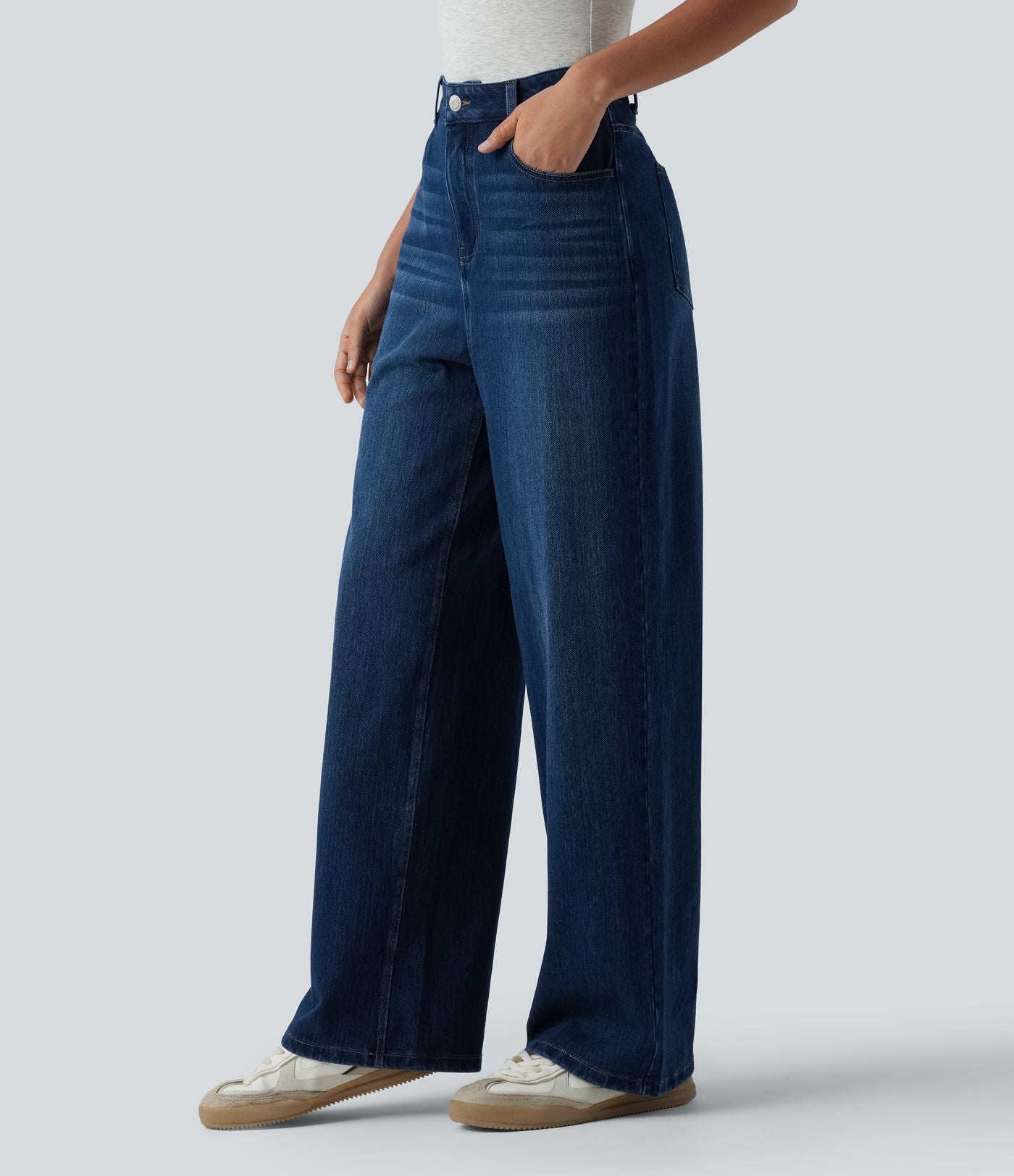 Jean Halara Flex™ taille haute large décontracté avec poches