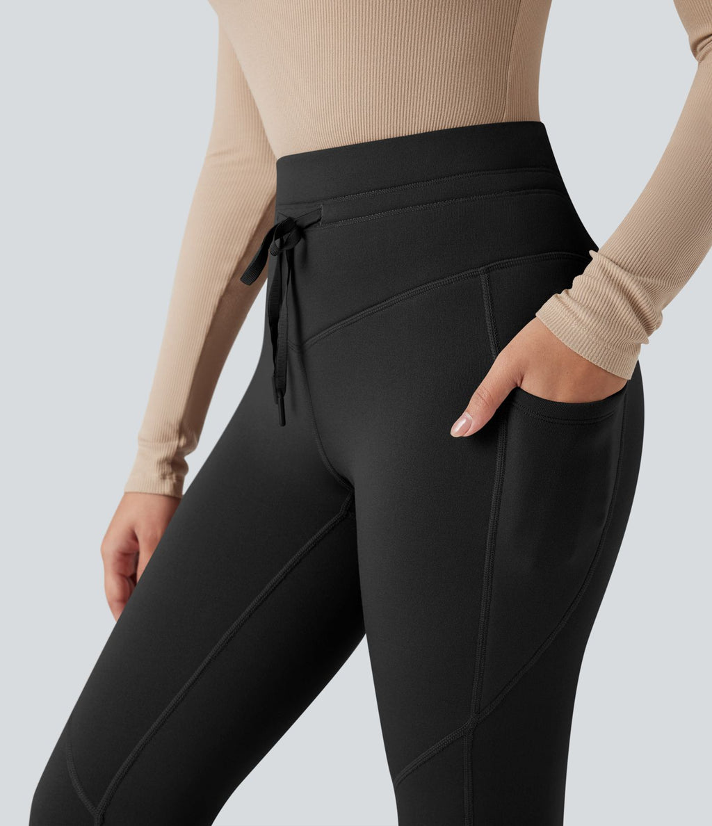Legging de randonnée polaire 7/8 taille haute avec cordon de serrage et poches