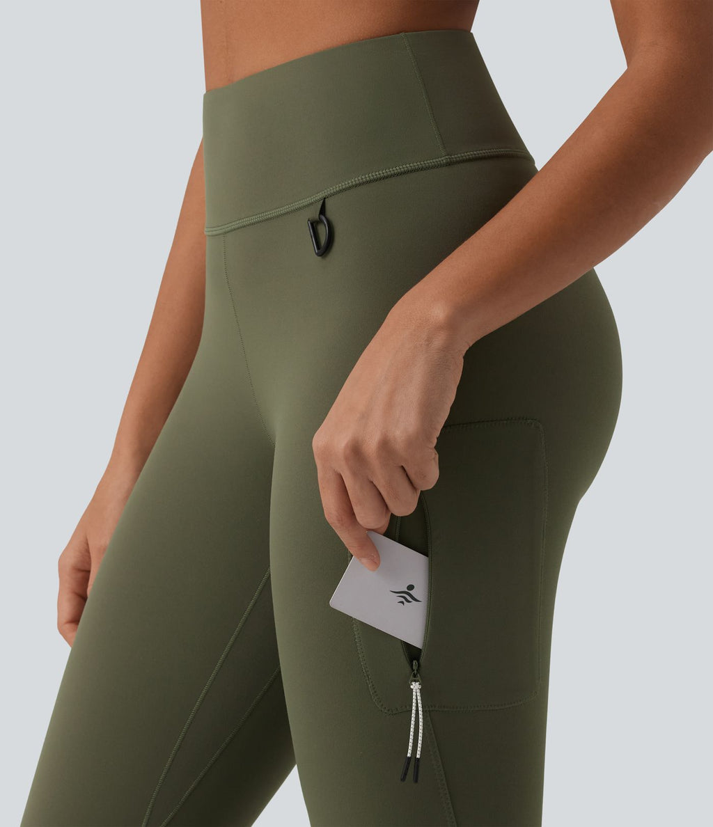 Legging 7/8 Halara UltraSculpt™ randonnée taille haute avec boucle en D et poche zippée