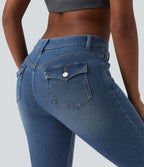 Jean skinny 7/8 décontracté taille basse Halara Flex™ avec poches