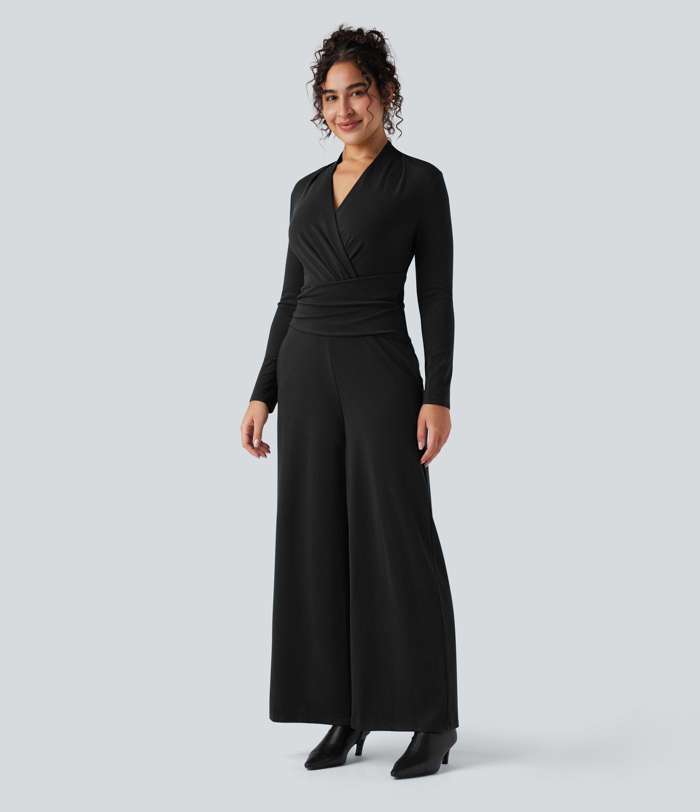 Combinaison tailleur col V manches longues avec zip et poches - Easy Peasy