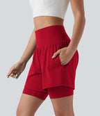 Short de yoga SoftlyZero™ Airy 2-en-1 taille ultra-haute effet frais InstantCool 17,5 cm avec poches