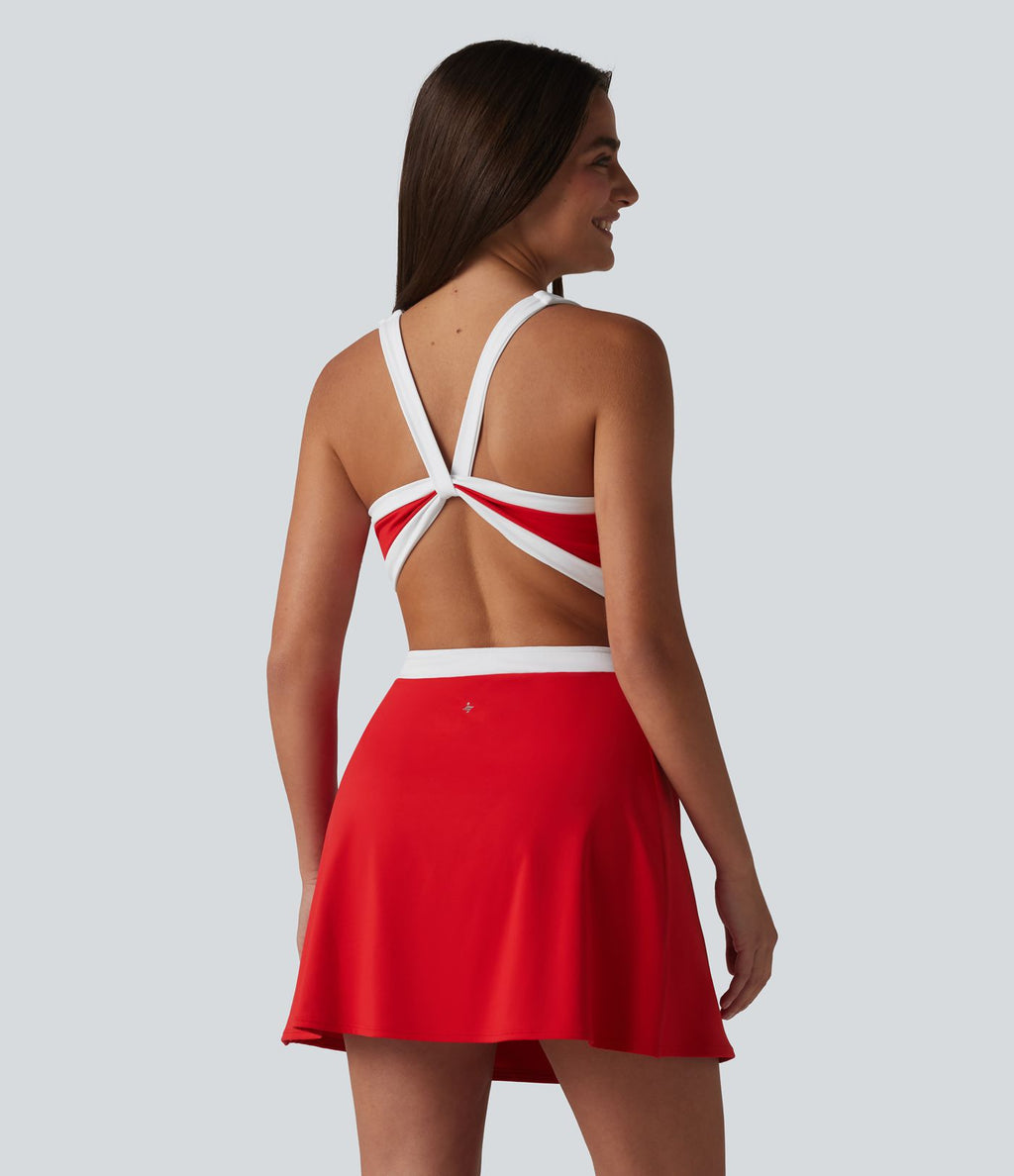 Robe de tennis mini SoftlyZero™ Airy 2-en-1 color block à effet frais InstantCool, brassière intégrée et poches, accès facile Easy Peasy