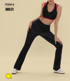Legging de training bootcut Halara X Smiley® Halara UltraSculpt™ taille haute push-up froncé ventre plat avec poches