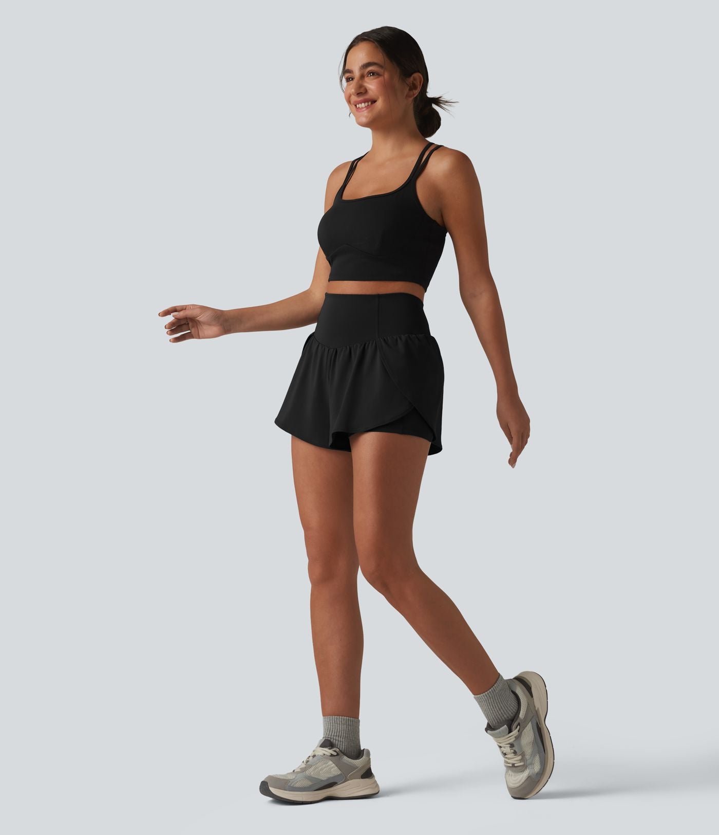 Short de yoga SoftlyZero™ Airy 2-en-1 taille haute gainant ourlet arrondi effet frais InstantCool 7,5 cm avec poches