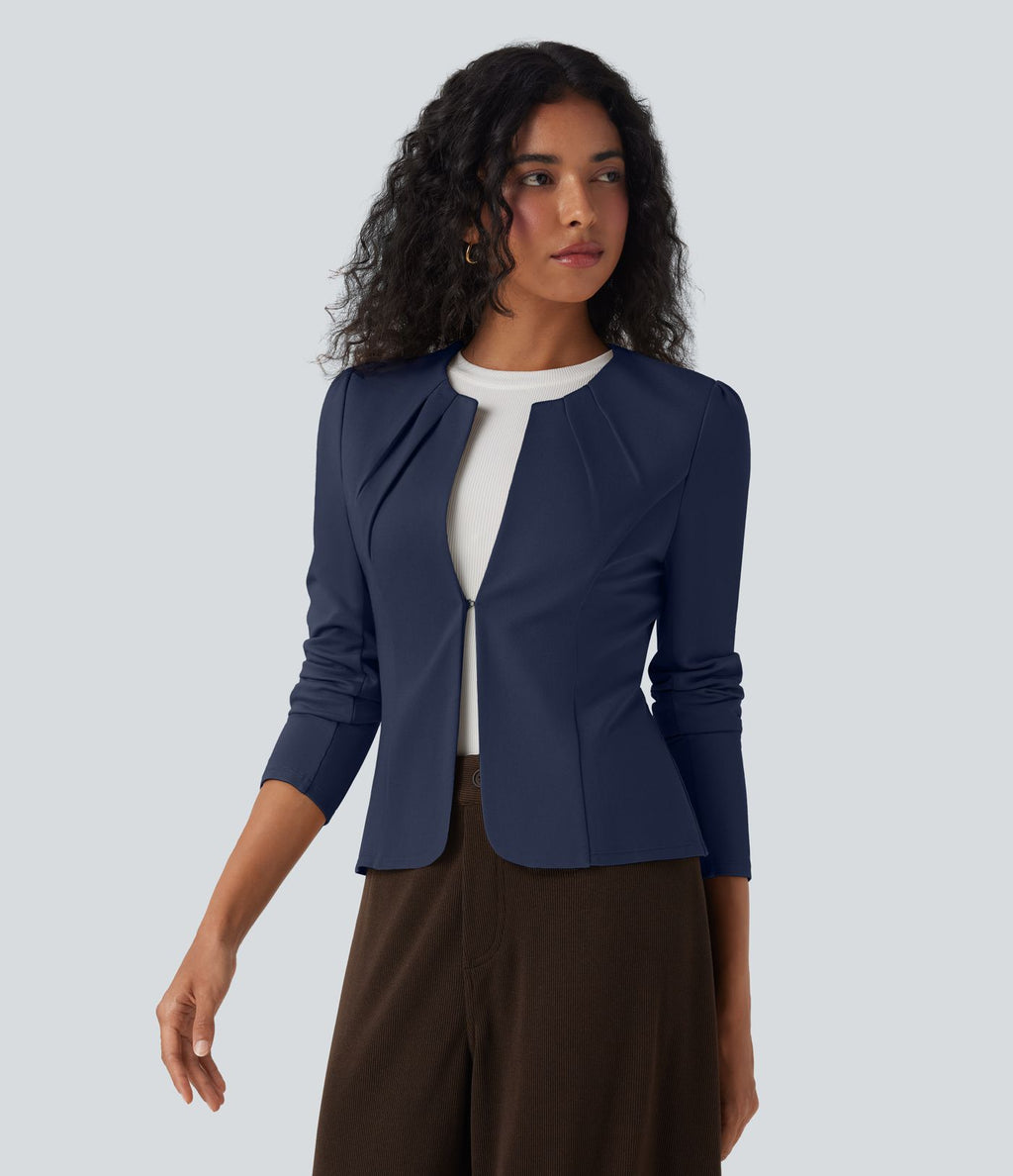 Blazer de travail col rond à agrafes