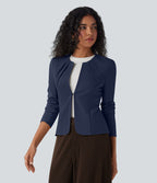 Blazer de travail col rond à agrafes