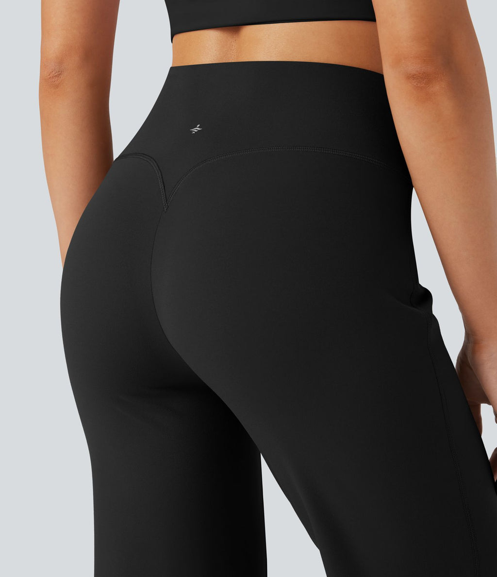 Pantalon de yoga droit gainant taille haute avec poches Halara UltraSculpt™