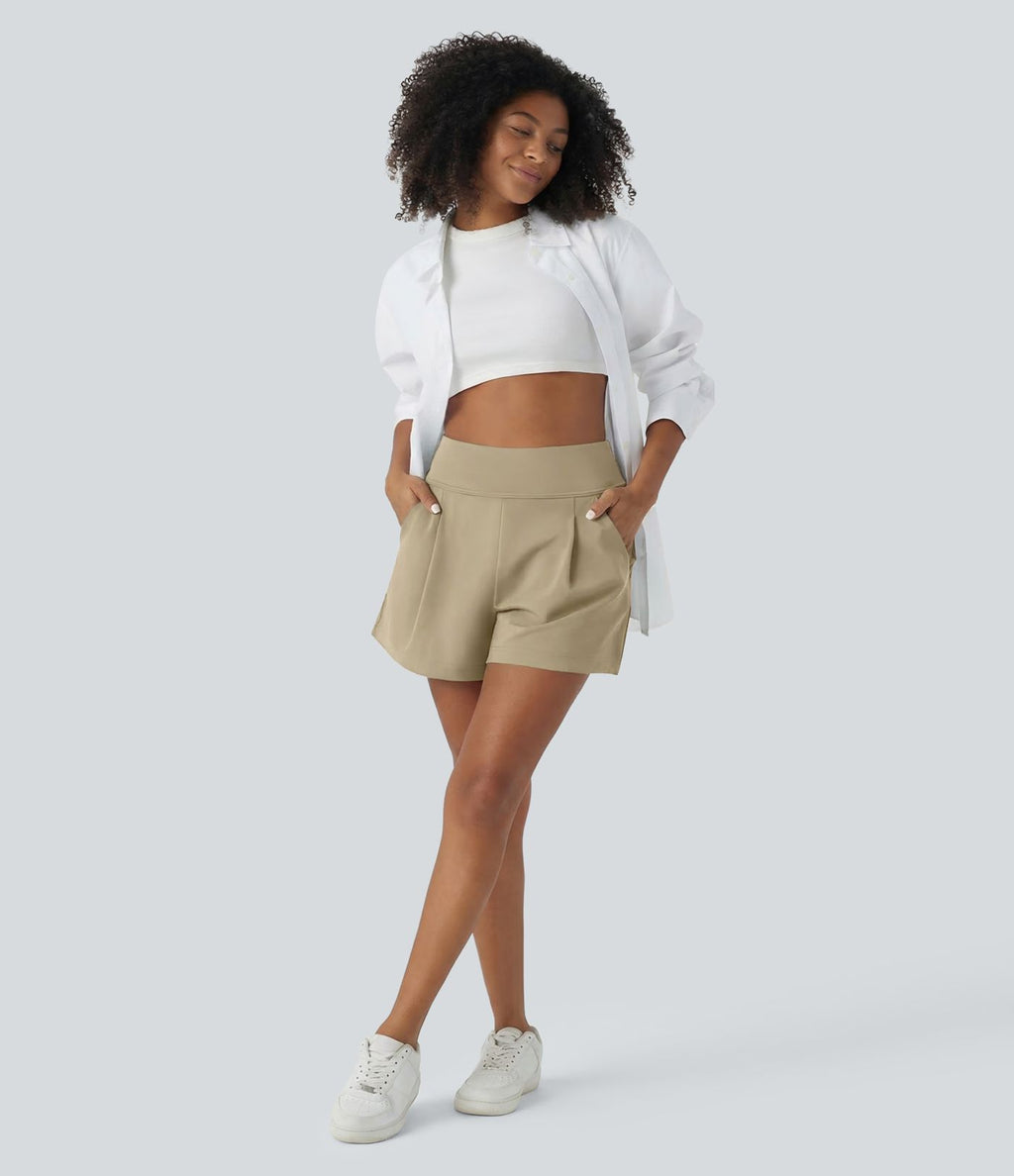 Short de travail large taille haute DayStretch avec poches