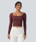 Haut de sport yoga col U à manches longues sans couture OneForm Seamless Flow