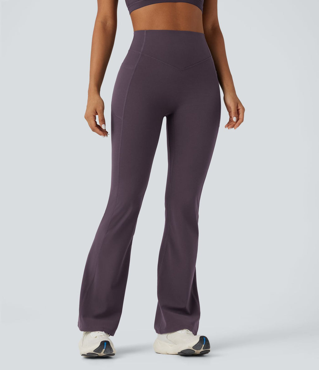 Pantalon de yoga à coupe bootcut gainant galbant taille haute avec effet scrunch et poches Halara UltraSculpt™