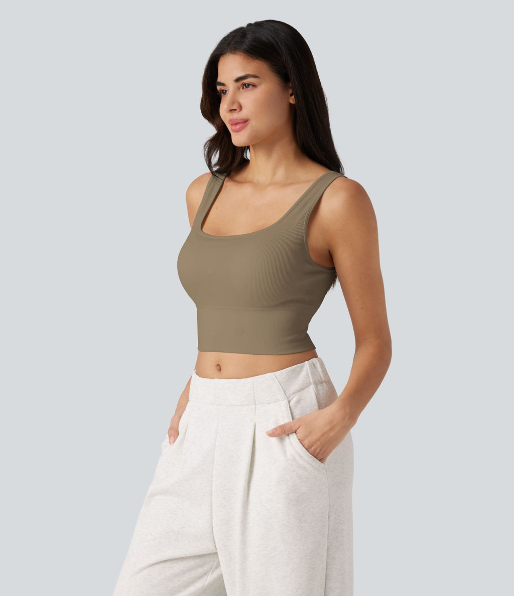 OneForm Débardeur casual sans couture col rond échancré dos en U avec soutien-gorge intégré