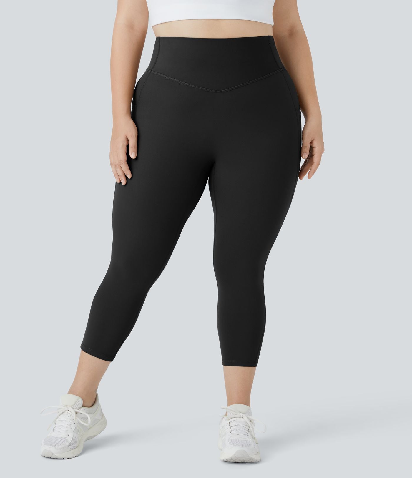 Legging Capri Training Taille Haute Poches Latérales Sculptante Grande Taille