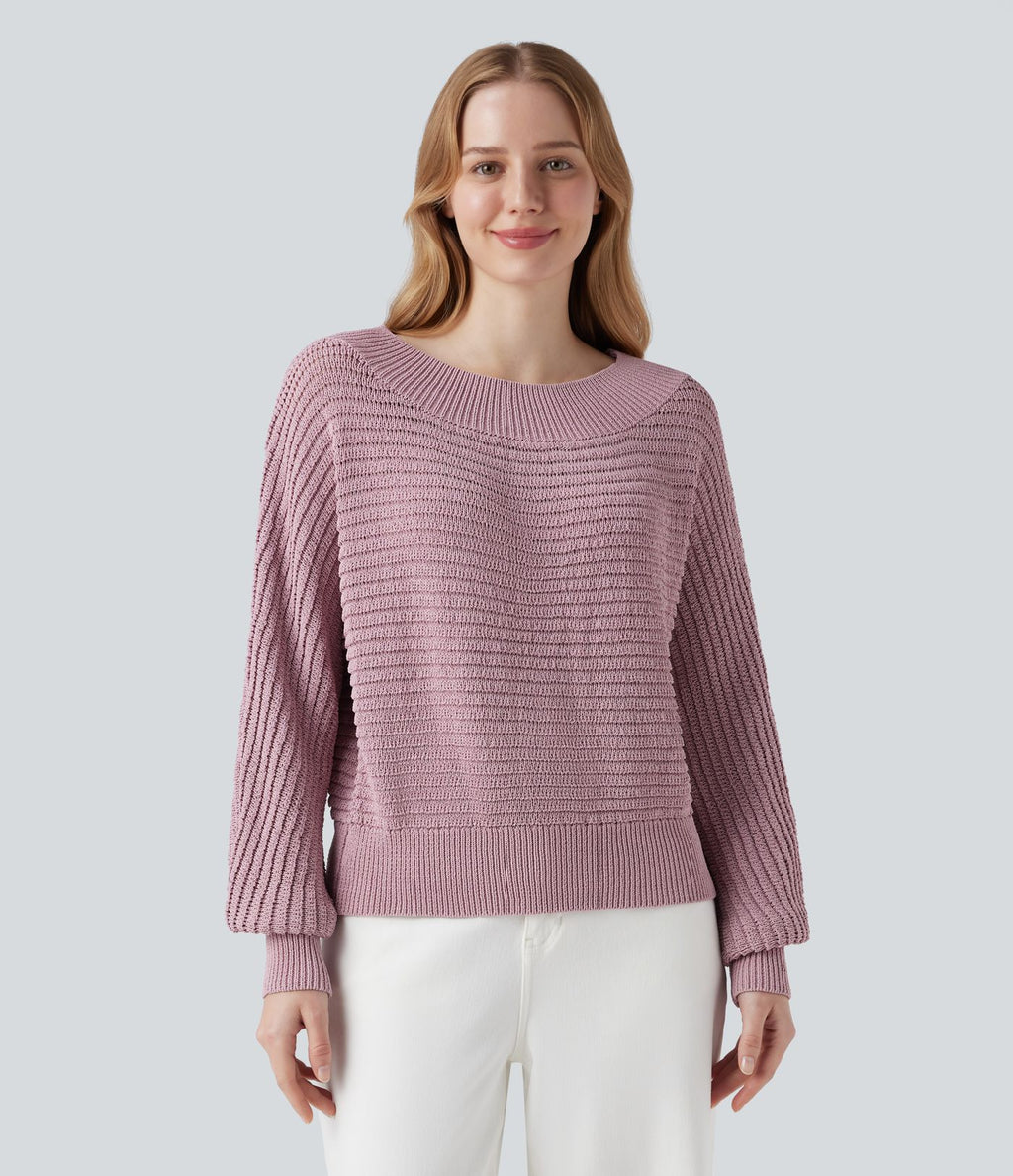 Pull épaules dénudées à manches longues
