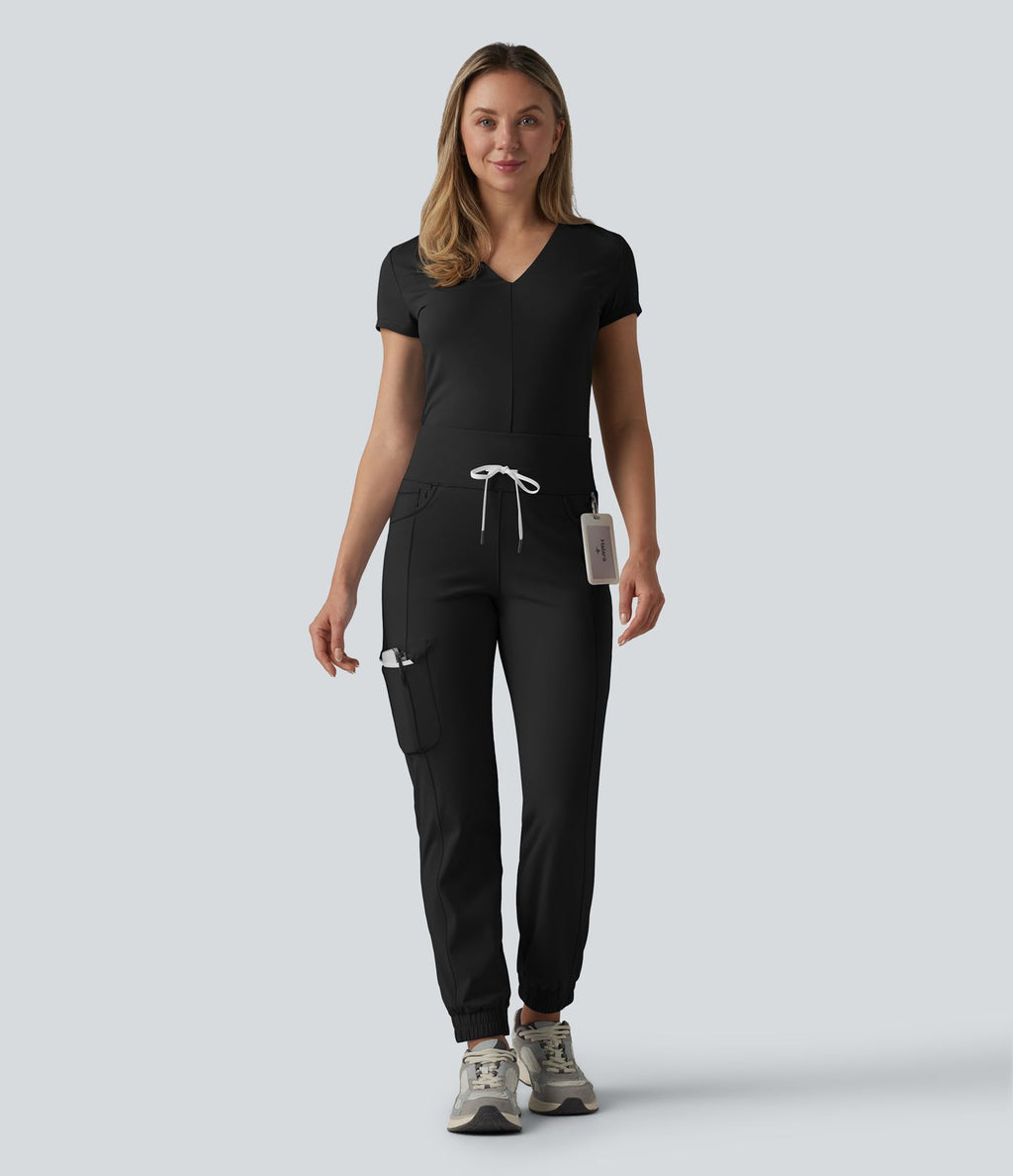 Jogging cargo décontracté SoftlyZero™ Airy à taille mi-haute, cordon de serrage, à effet frais InstantCool, avec poches