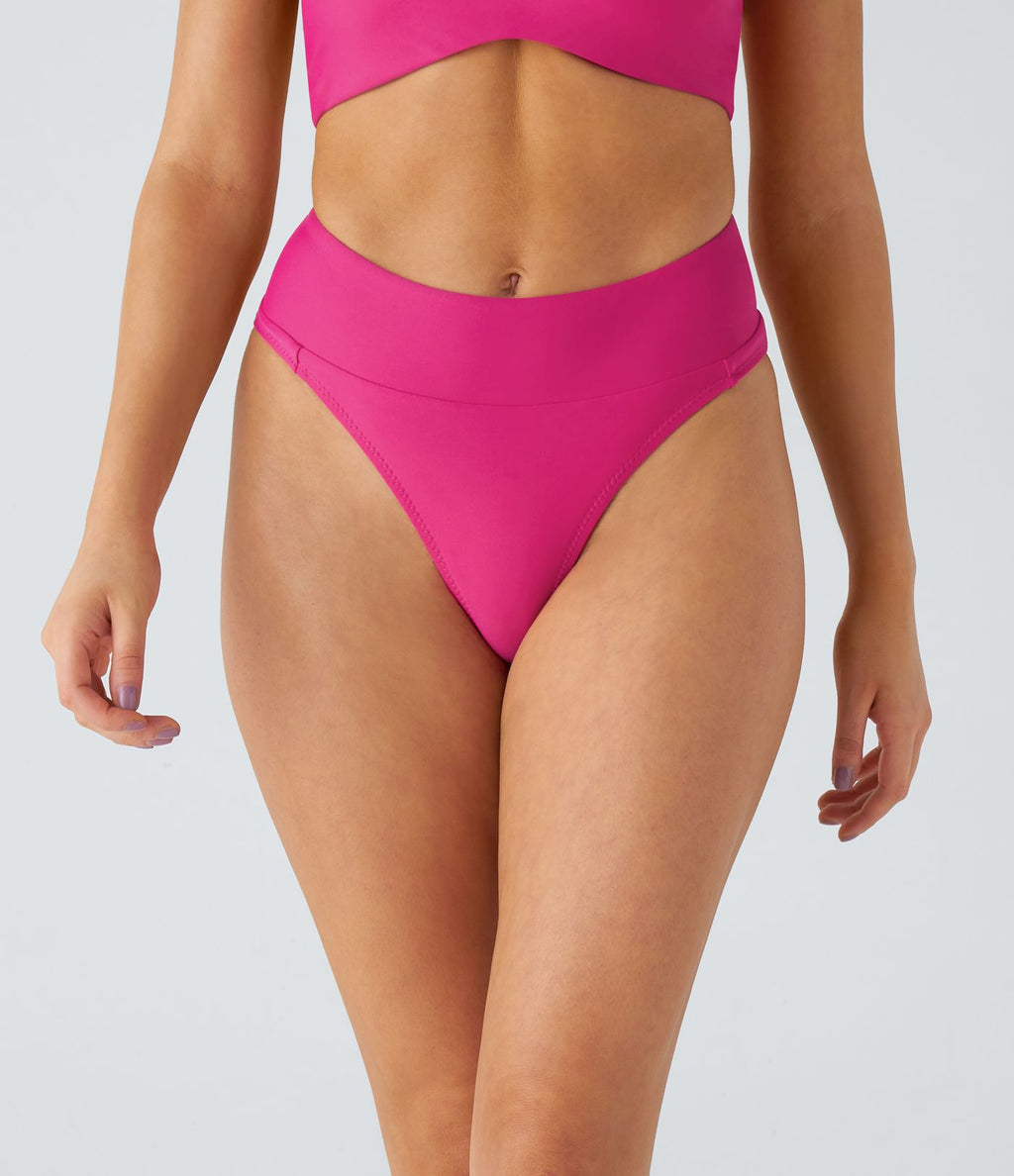 Maillot de Bain Bas de Bikini Taille Moyenne et Coupe Haute