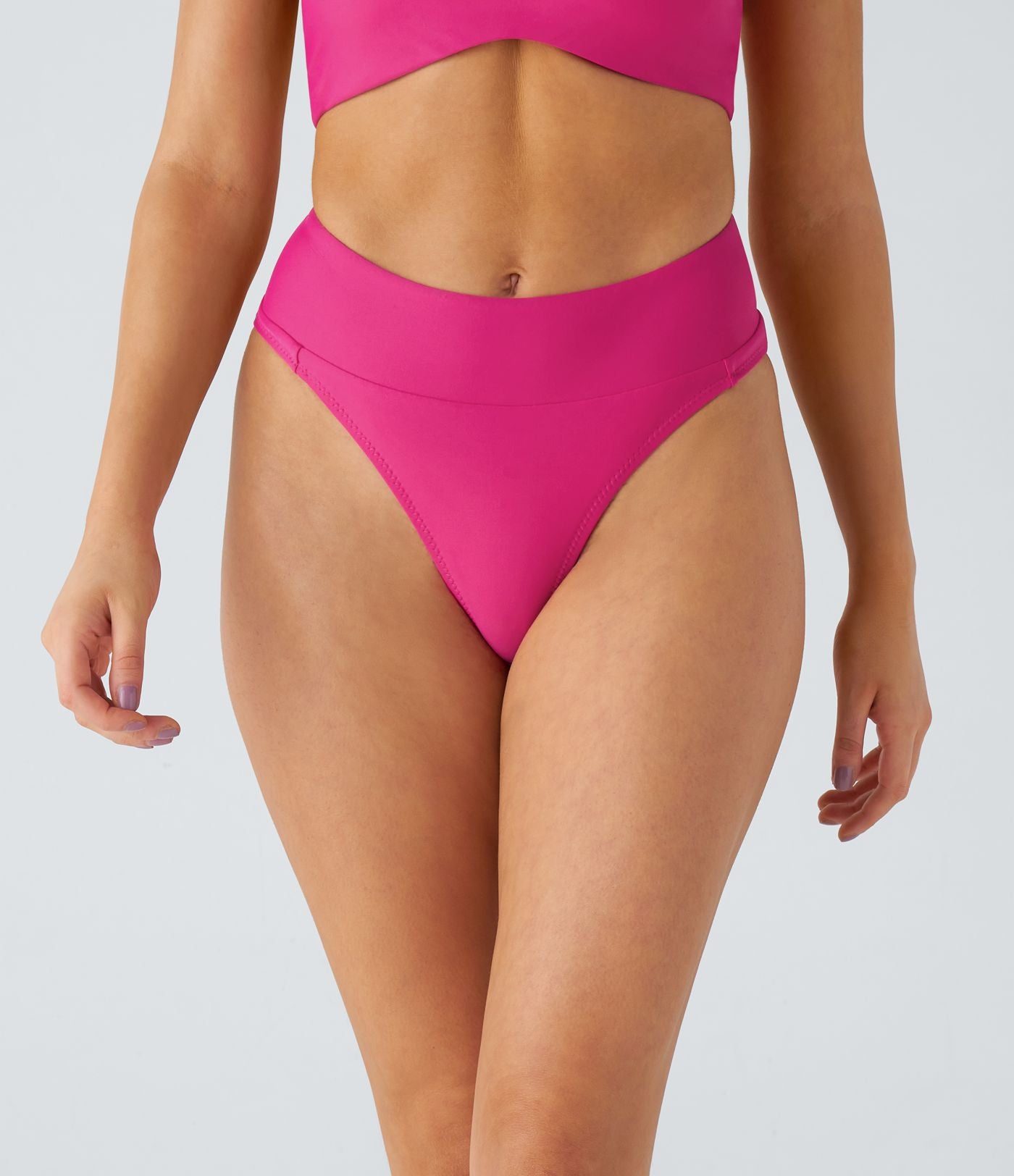 Maillot de Bain Bas de Bikini Taille Moyenne et Coupe Haute