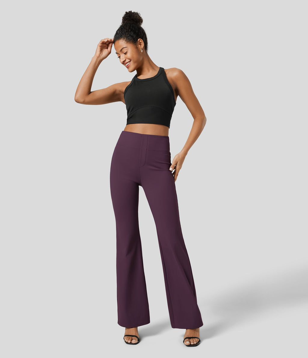 Pantalon tailleur légèrement évasé taille haute avec poches arrière Halara Flex™