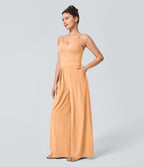 Breezeful™ Combinaison Dos Nu Poche Zippée Invisible Sur le Côté Jambe Large Séchage Rapide