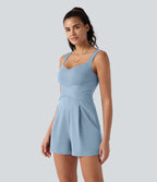 Combinaison décontractée à col en V avec soutien-gorge intégré et poches - Édition Easy Peasy