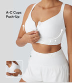 Brassière de sport course SpeedWave™ soutien intermédiaire push-up zip boucle réglable séchage rapide bonnets A-C