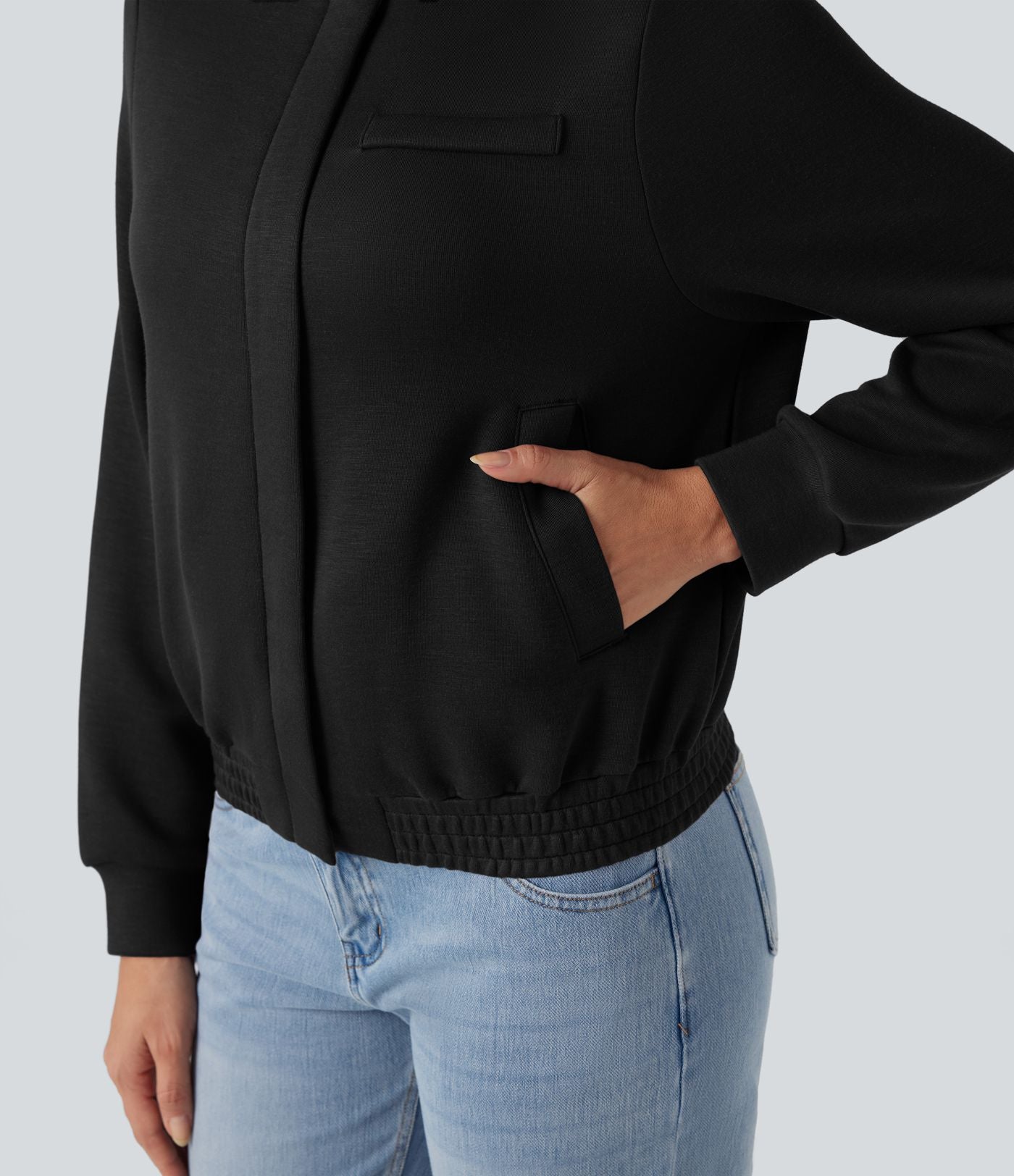 Veste bomber décontractée SpacerTek™ manches longues, col arrondi, avec poches