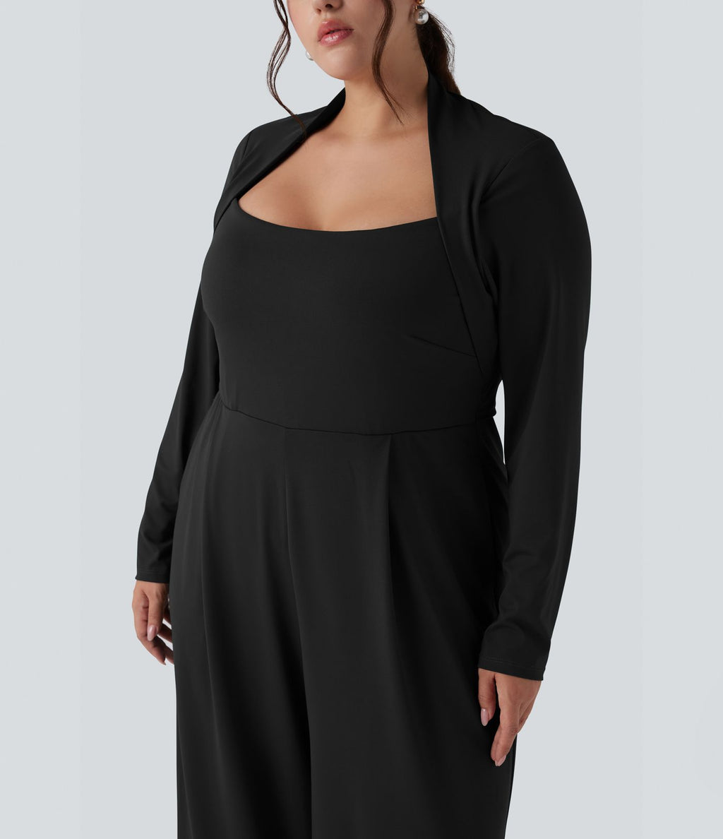 Combinaison grande taille jambe large à manches longues avec poches - Édition Easy Peasy