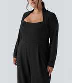 Combinaison grande taille jambe large à manches longues avec poches - Édition Easy Peasy
