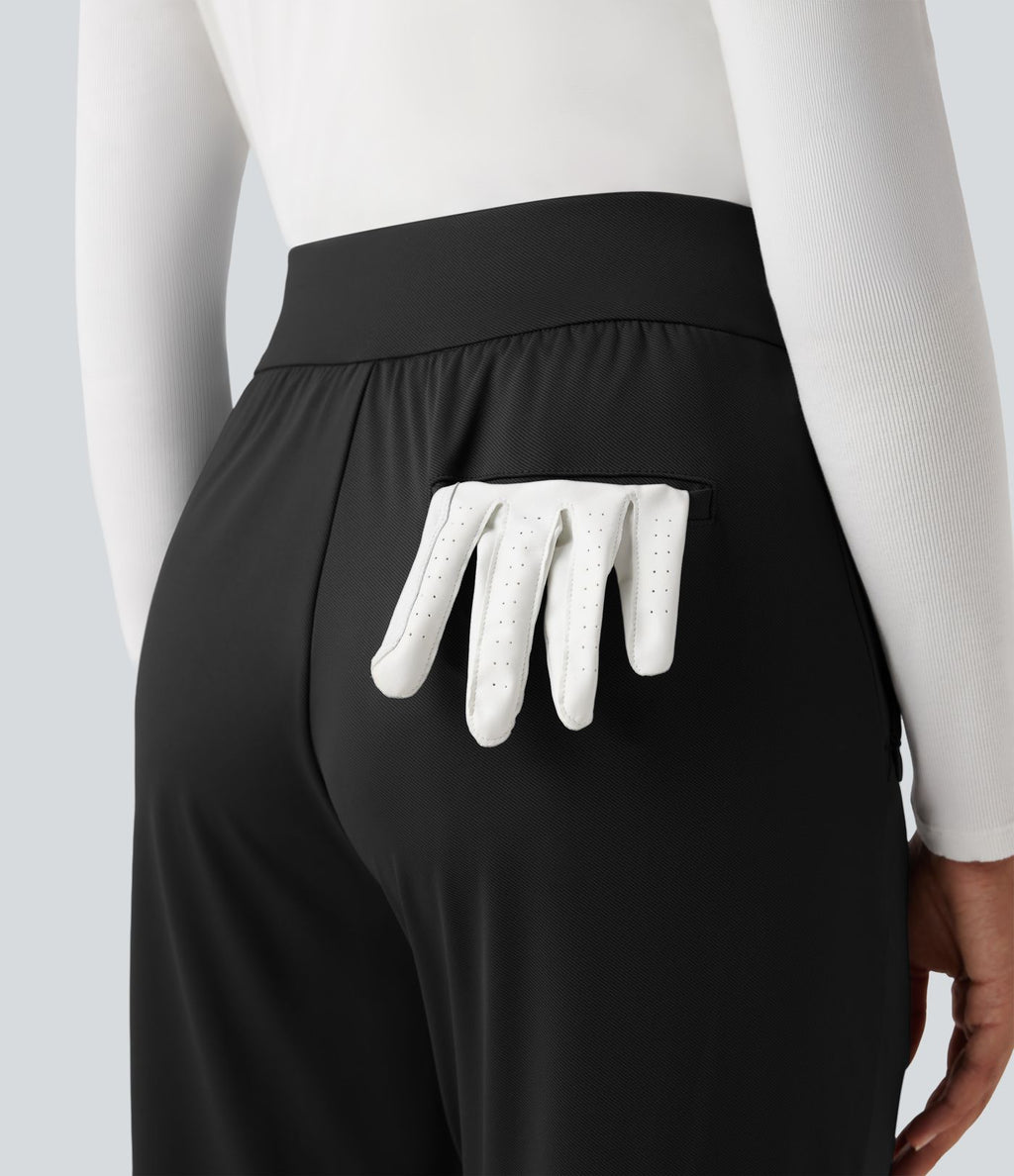 Pantalon de golf taille haute à coupe droite avec poches - Tee de golf