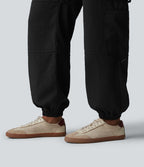 Jogging cargo taille mi-haute avec cordon de serrage réglable et poches