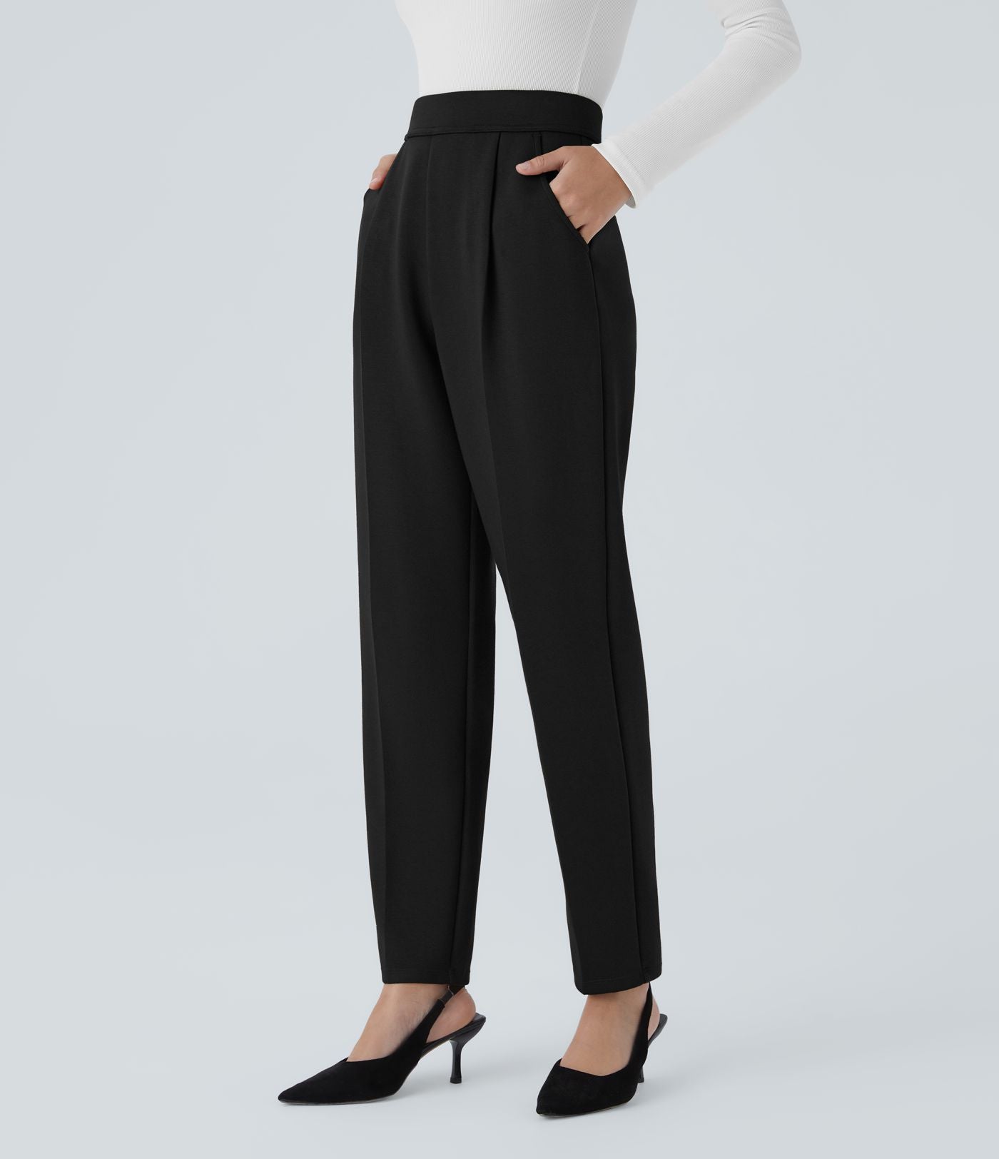 Pantalon de travail Halara Flex™ fuselé, taille haute, avec poches