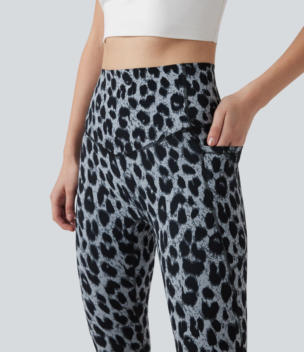 Legging de yoga gainant taille haute imprimé léopard avec poches Halara UltraSculpt™