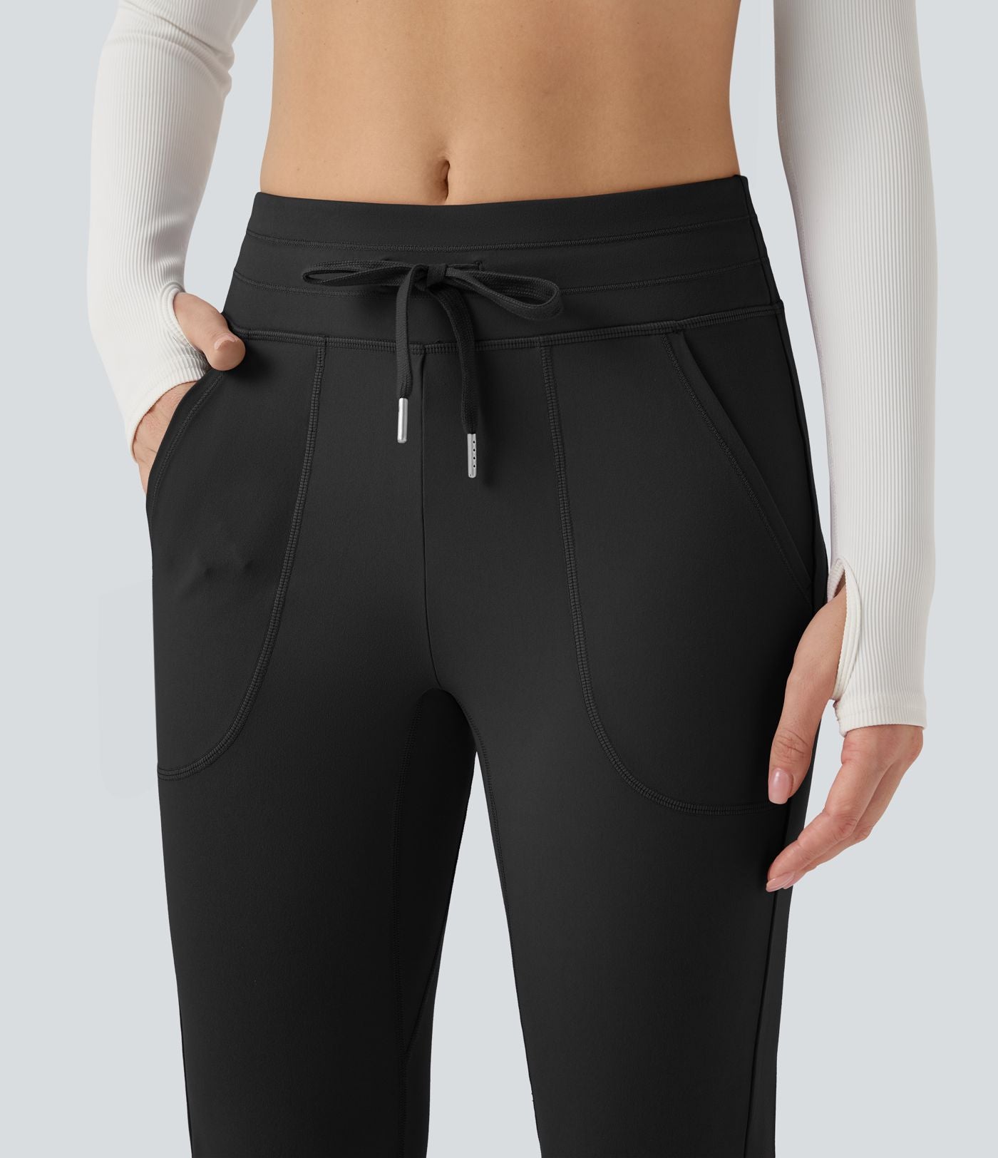 Pantalon évasé ajusté taille moyenne avec cordon de serrage DayStretch avec poches