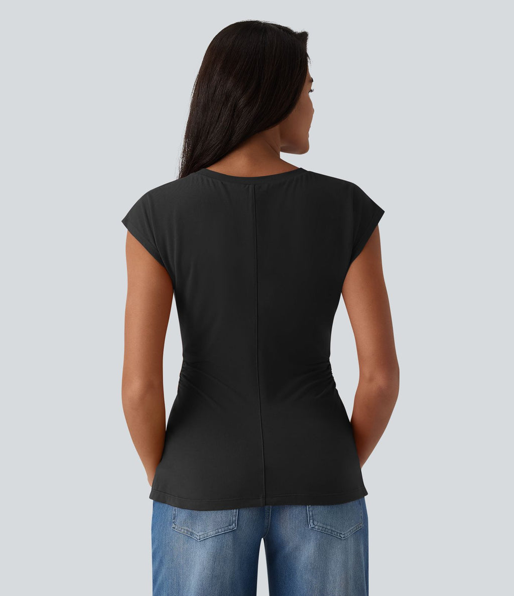 T-shirt casual sans manches col V