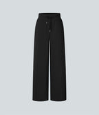 Pantalon large décontracté taille haute cordon de serrage poches latérales effet frais InstantCool