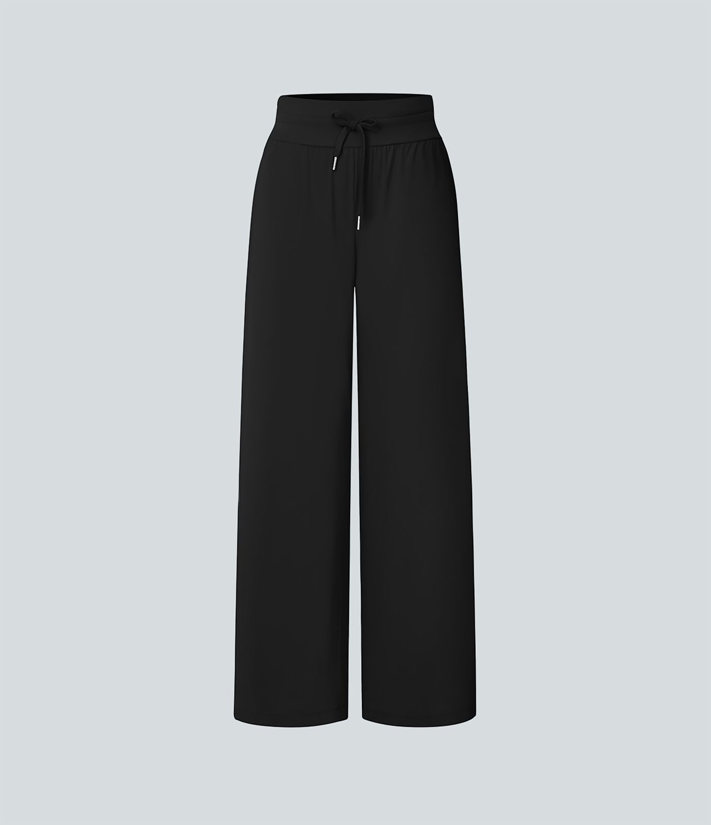 Pantalon large décontracté taille haute cordon de serrage poches latérales effet frais InstantCool