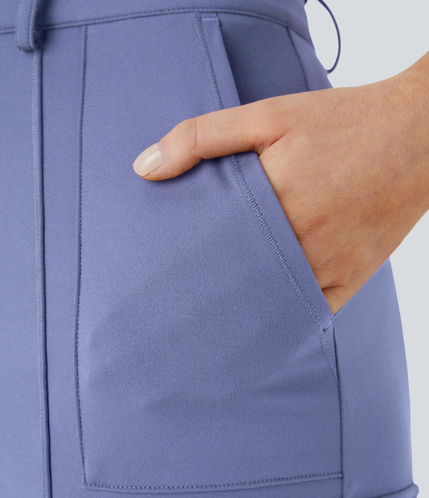 Pantalon cargo ajusté uni taille haute DayStretch avec poches zippées