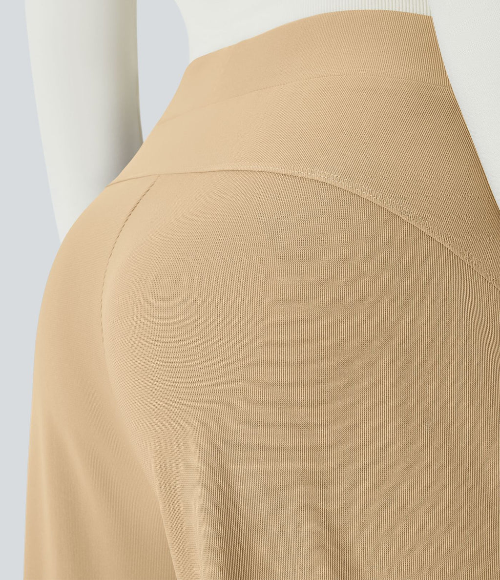 Halara Flex™ Pantalon Tailleur Évasé à Taille Haute Sculptant la Silhouette avec Poches Latérales Micro Waffle