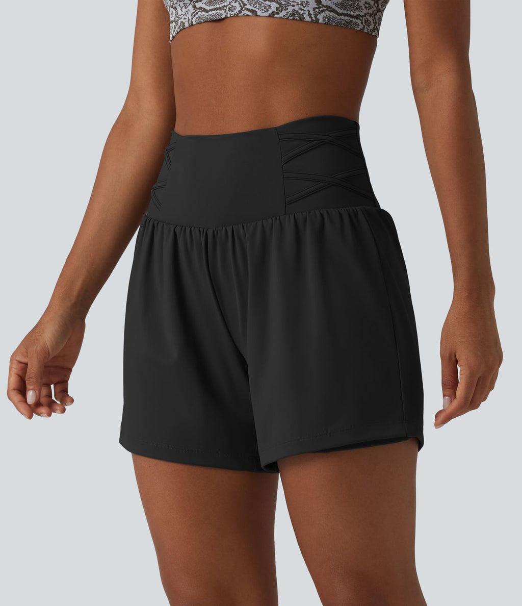 Short de yoga SoftlyZero™ Airy taille très haute 2-en-1 effet frais InstantCool 12,5 cm avec poches