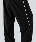 Jogging de danse à taille basse, cordon ajustable, bandes colorées, séchage rapide et poches latérales