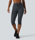 Legging de yoga Halara UltraSculpt™ à carreaux, taille haute, cordon de serrage et poches