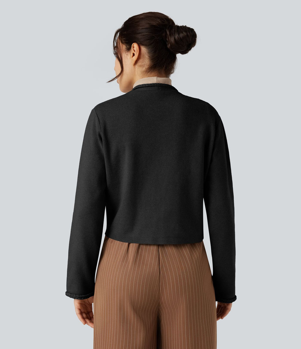 Cardigan tailleur ouvert manches longues avec poches